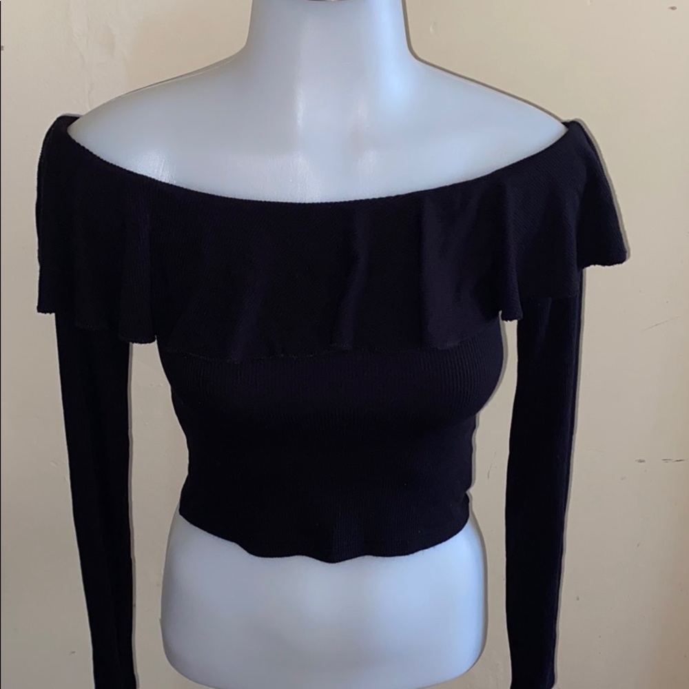 Forever 21 Ribbed Ruffle Top